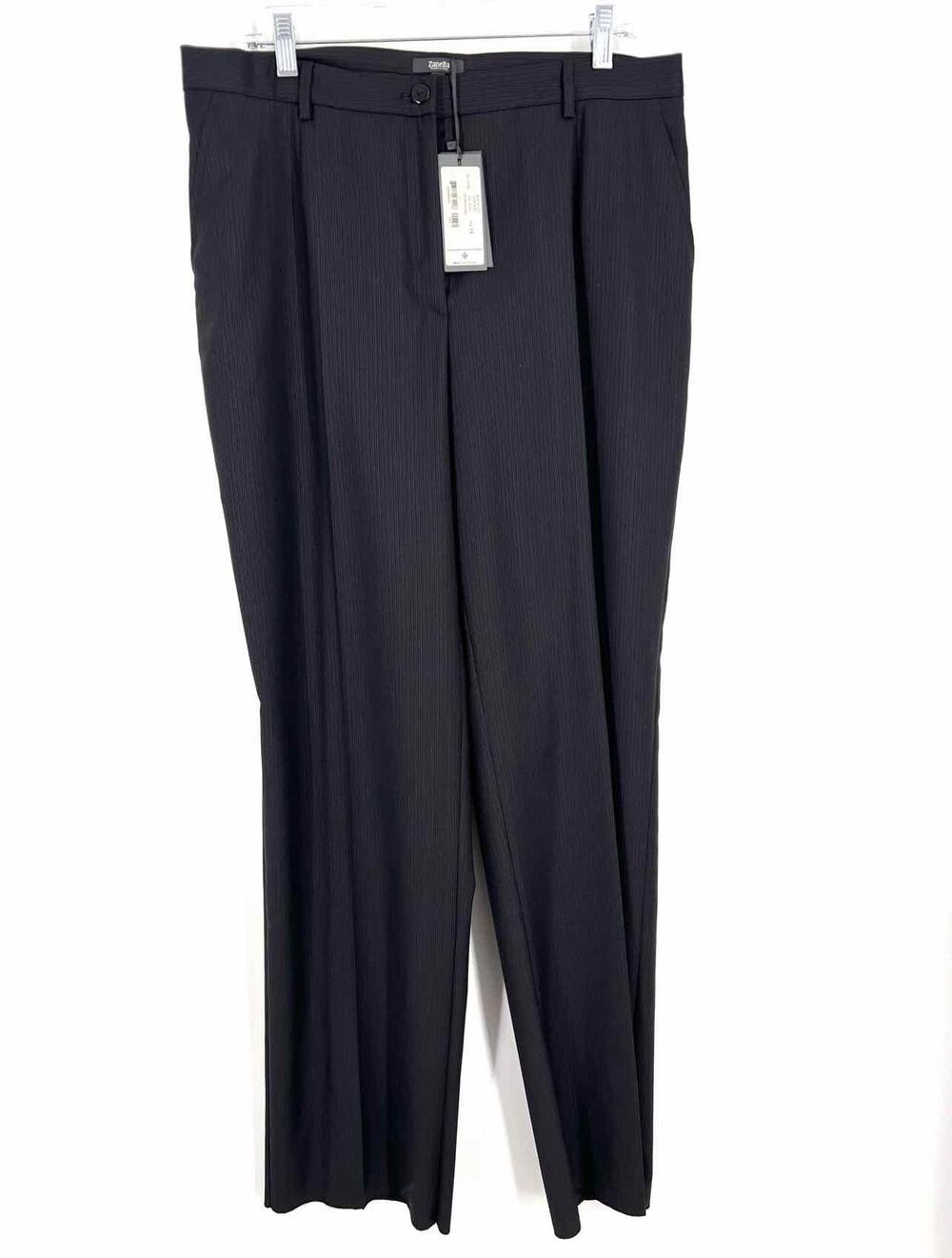 Zanella Size 14 Black Darted Pinstripe NEW Designer Pants